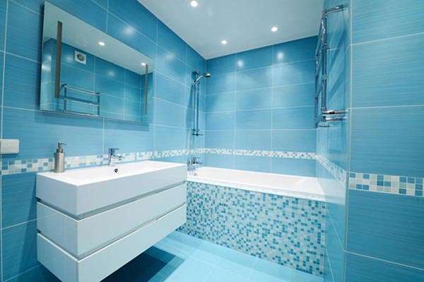 мозаика голубая для ванной комнаты